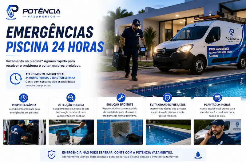 Atendimento emergencial para vazamento em piscina em São Paulo