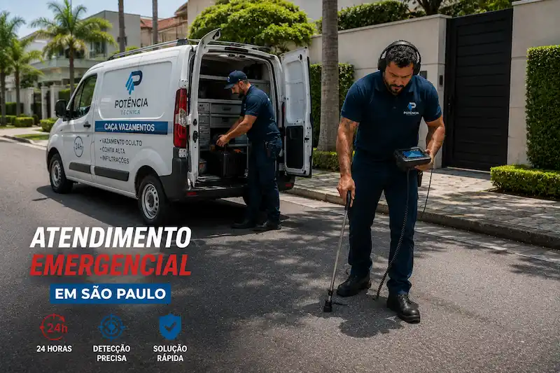Atendimento emergencial da Potência Vazamentos em São Paulo