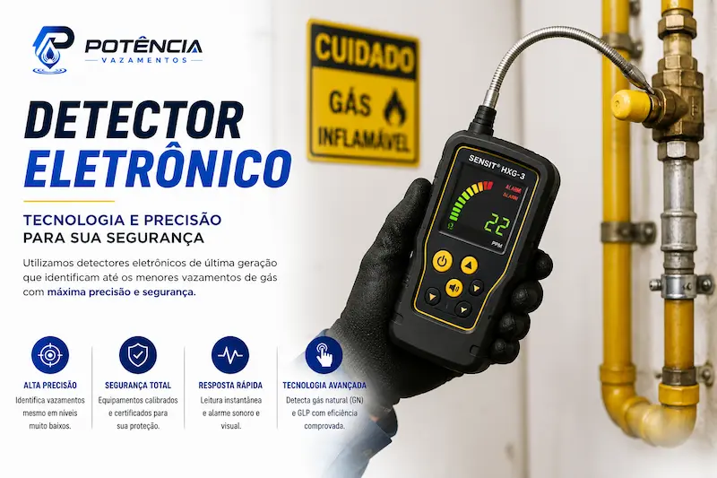 Detector eletrônico profissional utilizado na identificação de vazamento de gás