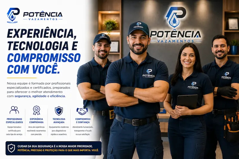 Equipe especializada da Potência Vazamentos