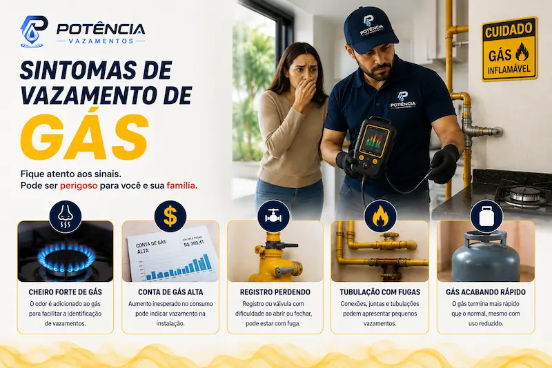 Sintomas e sinais de vazamento de gás em residência